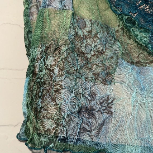 Mistress Rocks tube top NEW Teal and Green Lace large lined - Picture 4 of 4